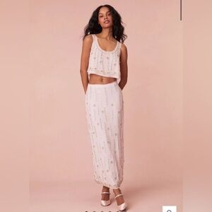 Loveshack fancy Goodall Embellished Midi Skirt and Goodall Embellished Top NEW